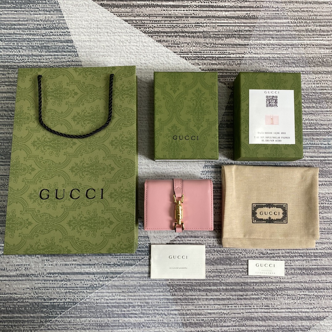 Gucci Jackie 1961 Card Case Wallet 645536 Pink